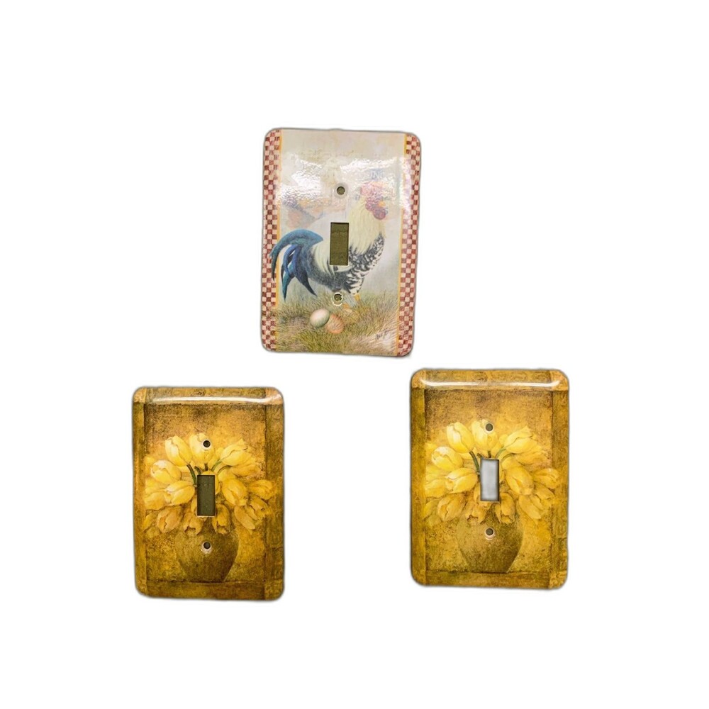 Flower & Rooster Lightswitch Covers